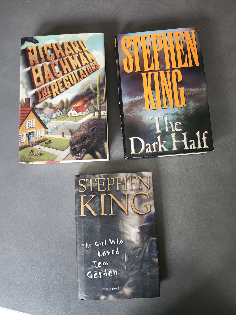Lot Of 3 Stephen King Hardcover Book | Richard Bachman | Dark Half | Tom gordon